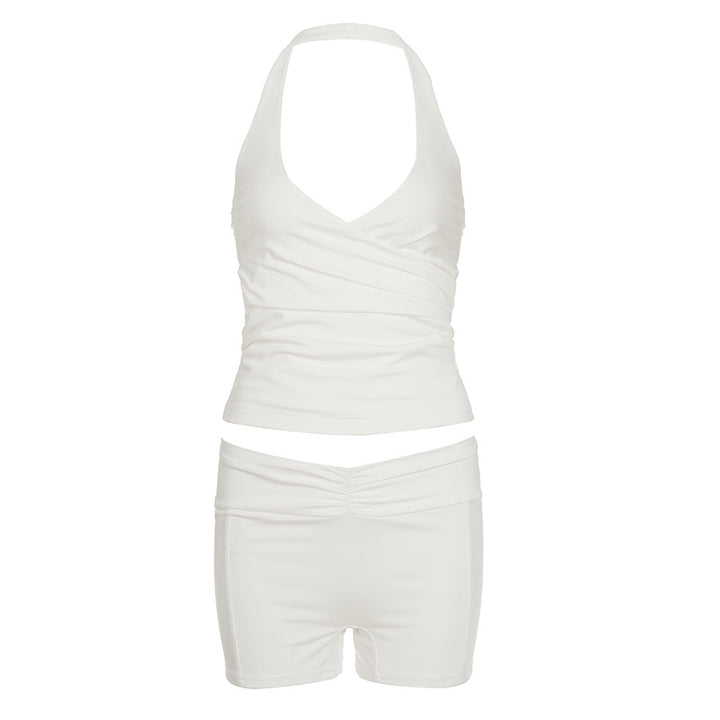 Damen Sportliches Bikini-Set mit hochgeschlossenem Top und modischen Shorts Echo Archiv