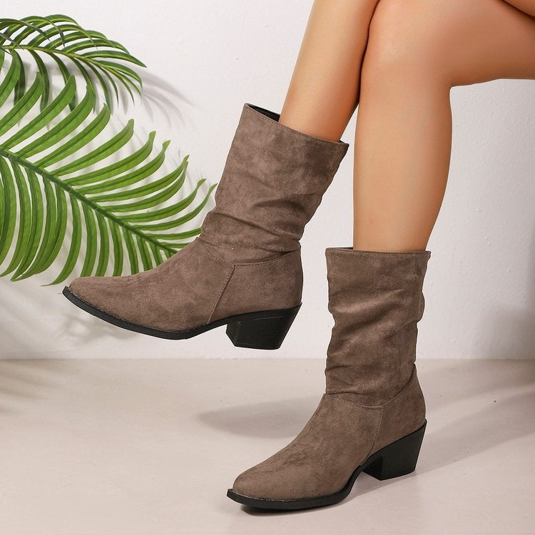 Damen Modische Stiefeletten mit hohem Kragen – Varelle
