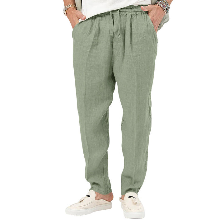 Herren Leichte Sommer-Linenhose mit elastischem Bund und Seitentaschen Echoarchiv
