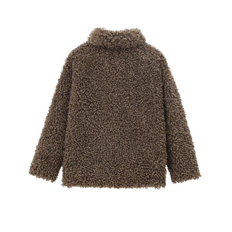 Damen Oversize-Kunstfell‑Teddyjacke mit Schalkragen und gefüttertem Innenfutter Echo Archiv