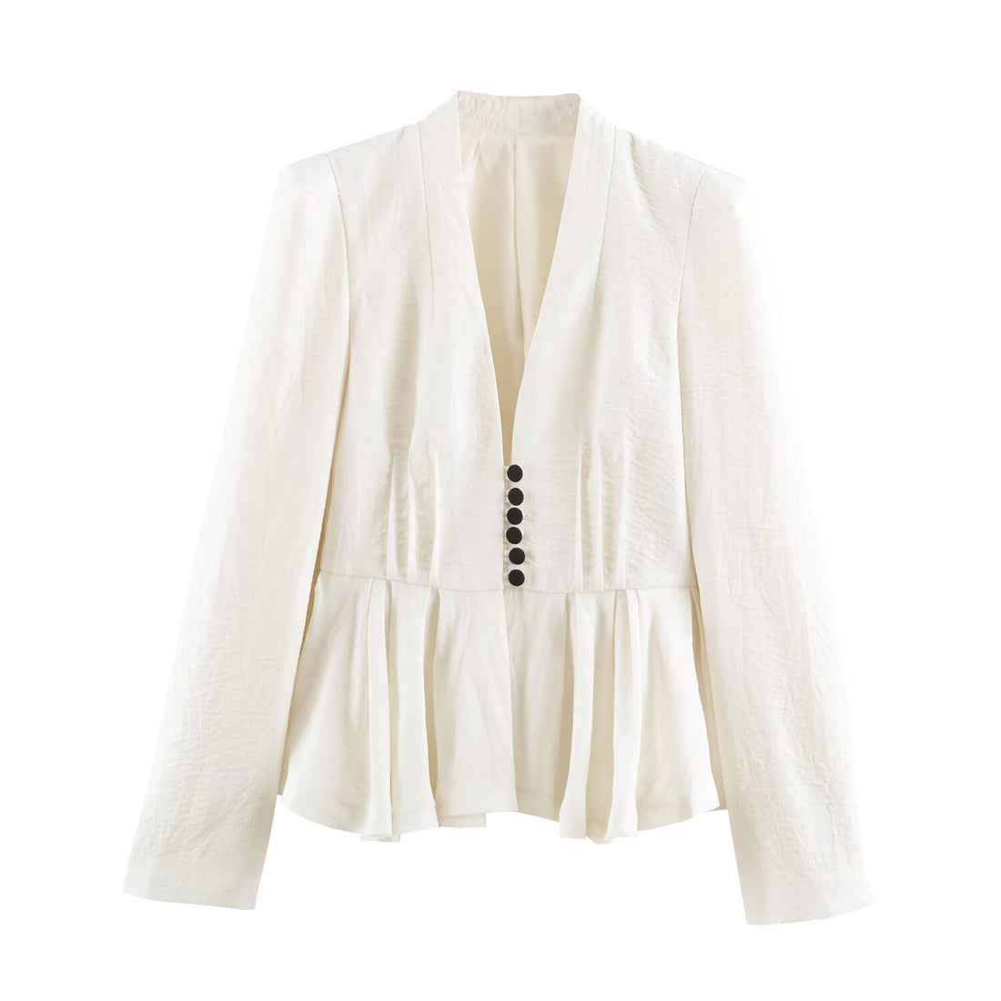 Damen Taillierte Blazerjacke mit tiefem V-Ausschnitt, Schößchen und Zierknopfleiste Echo Archiv