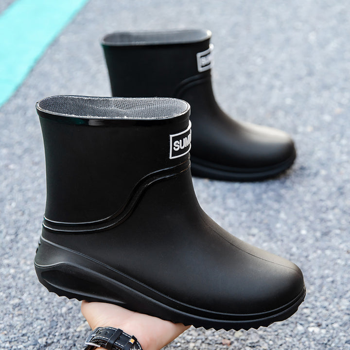 Damen Kurzschaftige Regenstiefeletten mit verstellbarem Zugband und reflektierendem Saum Echoarhiv – Lioré