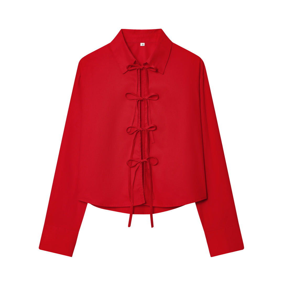 Damen nan gestreifte Bluse mit Krawatten-Front, Hemdkragen und weitem Manschettenärmel Echo Archiv