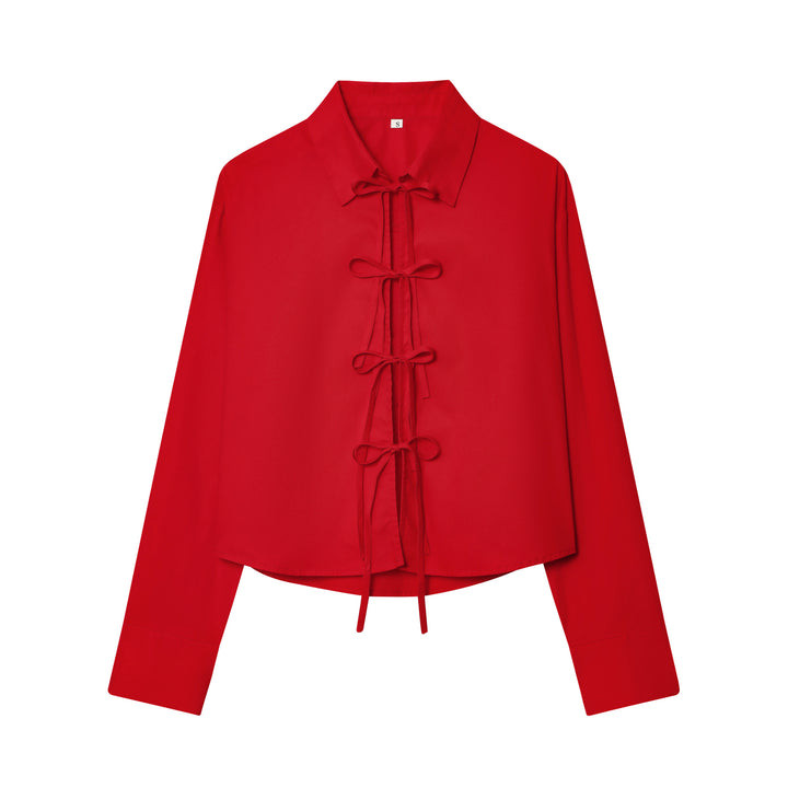 Damen nan gestreifte Bluse mit Krawatten-Front, Hemdkragen und weitem Manschettenärmel Echo Archiv