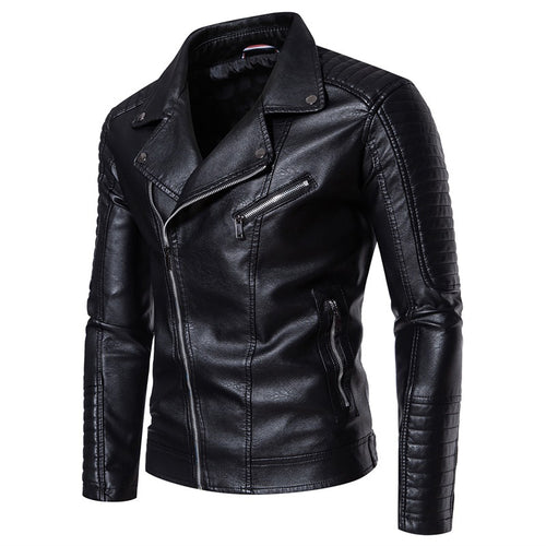 Herren Modische Kunstleder Bikerjacke Echo Archiv