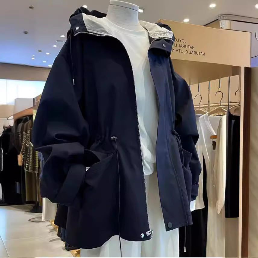 Damen Moderne Utility-Jacke mit hohem Kragen Echoarchiv