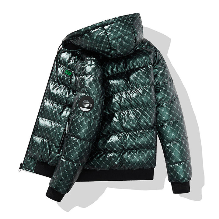 Herren Modische Steppjacke mit Kapuze und glänzendem Finish Echo Archiv