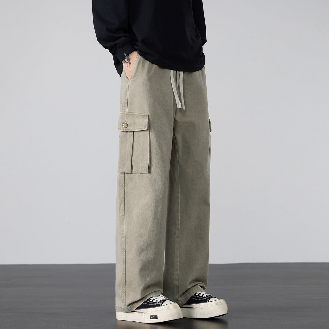 Herren Weite Cargo-Hose mit Tunnelzugbund und Multifachtaschen Echo Archiv