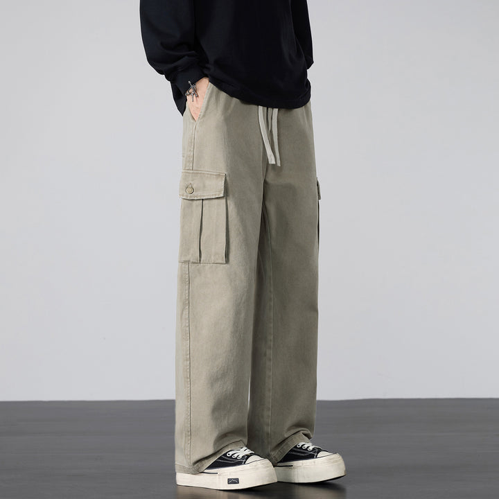 Herren Weite Cargo-Hose mit Tunnelzugbund und Multifachtaschen Echo Archiv
