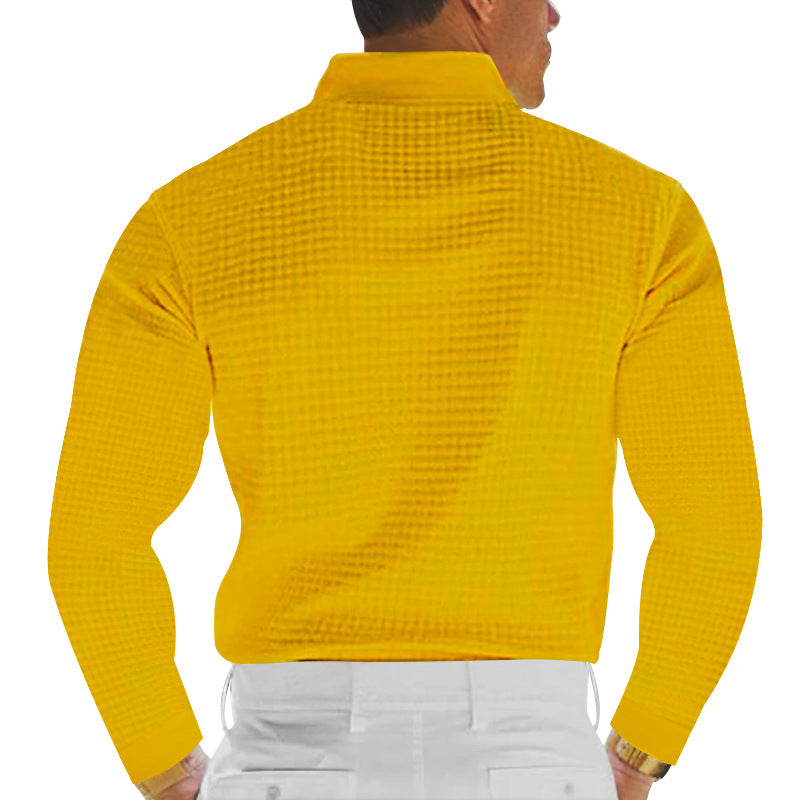 Herren Polohemd mit gestreifter Textur Echoarchiv