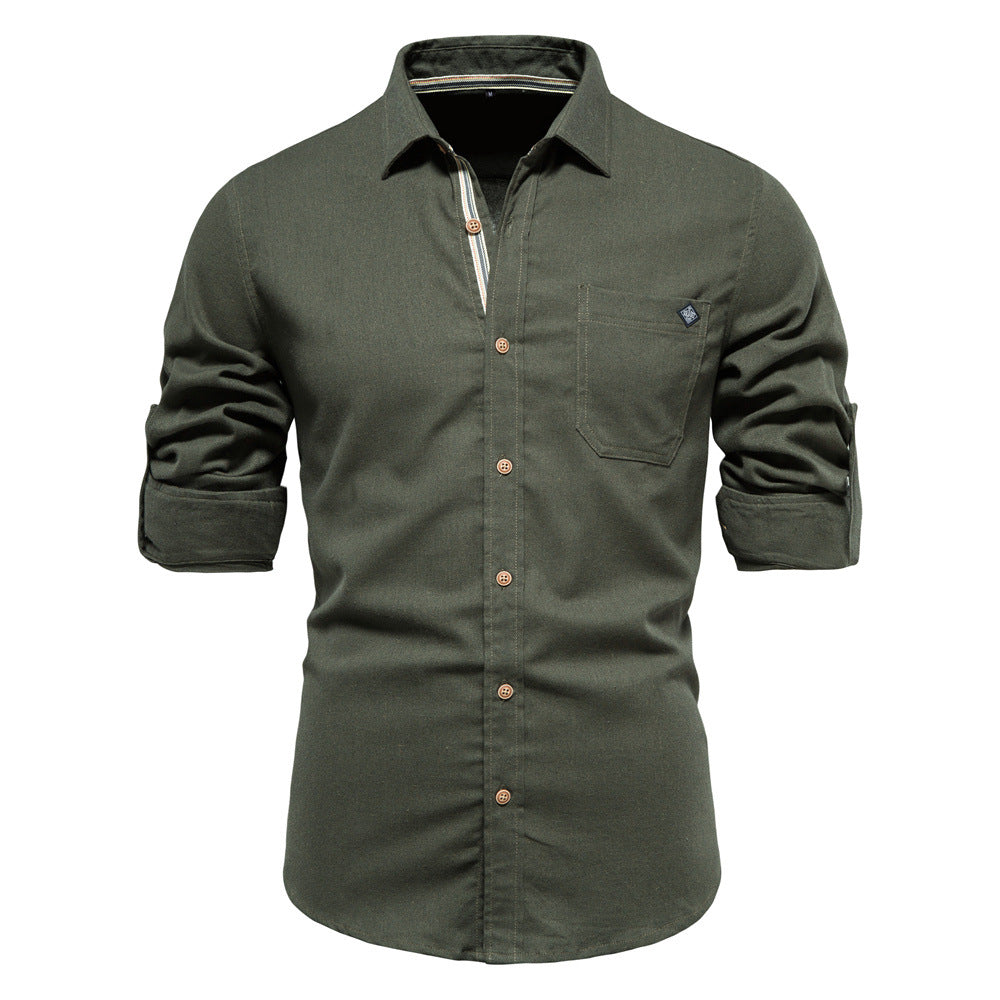Herren Button-Down Hemd aus robustem Baumwollmix mit praktischem Brusttasche Echoarchiv