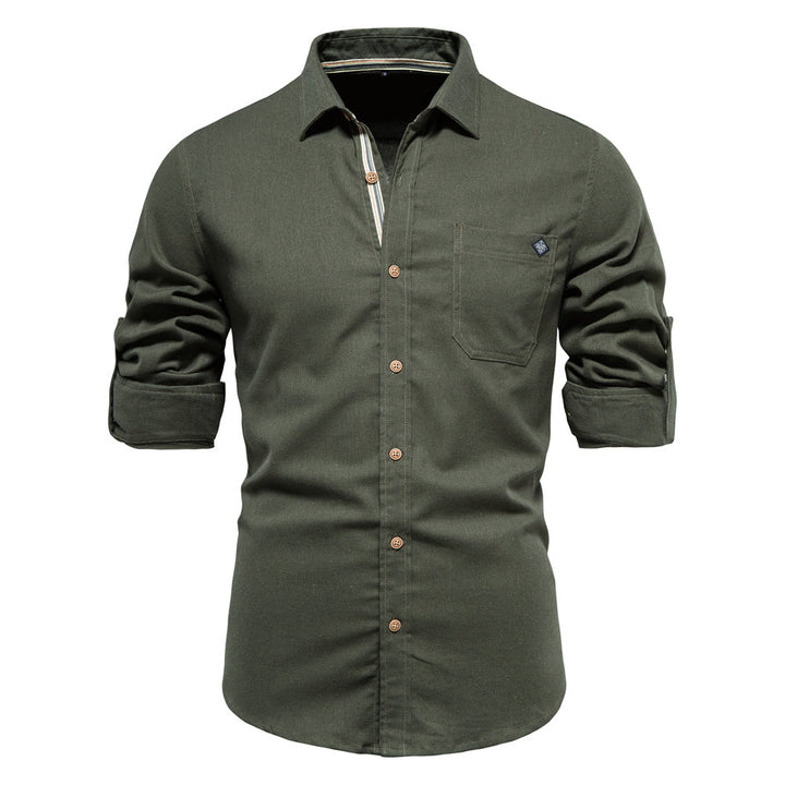 Herren Button-Down Hemd aus robustem Baumwollmix mit praktischem Brusttasche Echoarchiv