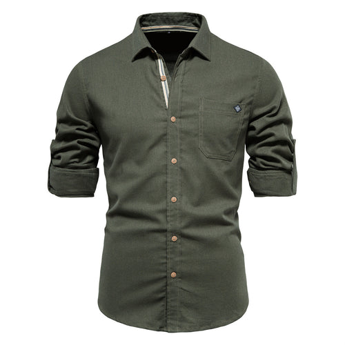 Herren Button-Down Hemd aus robustem Baumwollmix mit praktischem Brusttasche Echoarchiv