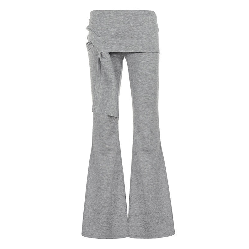 Damen Flair-Loungehose mit Wickelbund, Bindeschal und weitem Schlag Echo Archiv