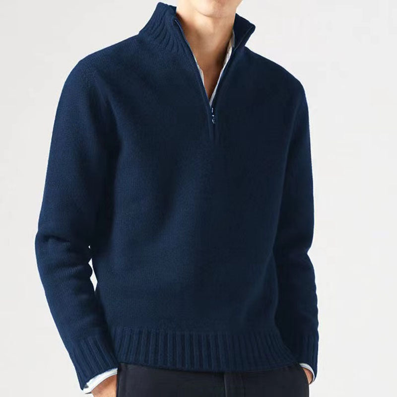 Herren Pullover mit hohem Kragen und modernem Reißverschluss Echoarchiv