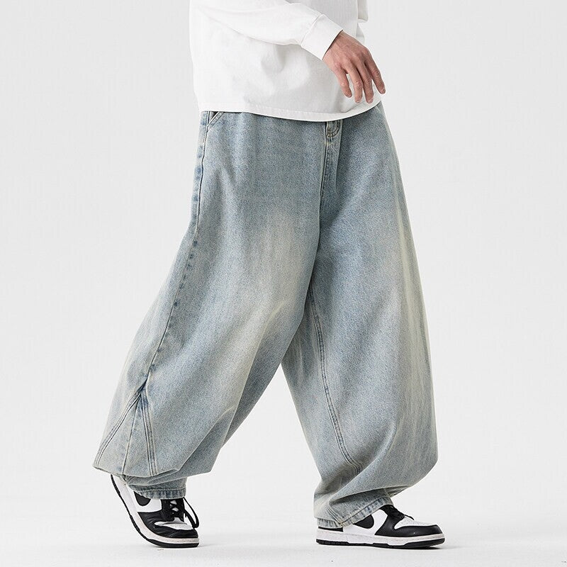 Herren nan extraweite Baggy-Jeans mit tiefem Schritt, relaxed Low-Crotch Schnitt und weitem Saum Echo Archiv
