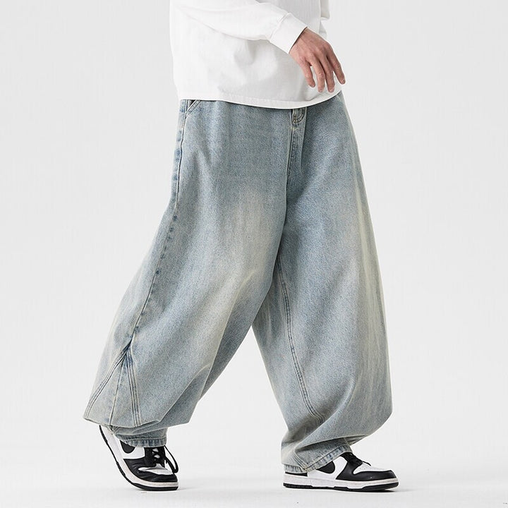 Herren nan extraweite Baggy-Jeans mit tiefem Schritt, relaxed Low-Crotch Schnitt und weitem Saum Echo Archiv