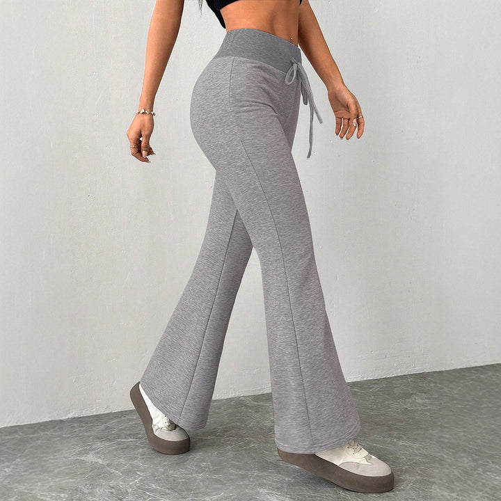 Damen Flared Loungehose mit hohem Bund und elastischem Kordelzug Echo Archiv
