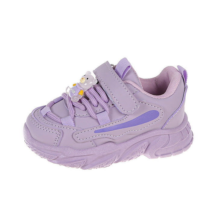 Damen Sportliche Kinder Sneakers mit praktischem Klettverschluss und tierischen Applikationen Echo Archiv