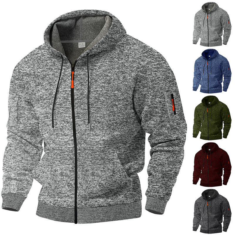 Herren nan sportliche Kapuzenjacke mit durchgehendem Reißverschluss und Ärmeltasche Echo Archiv