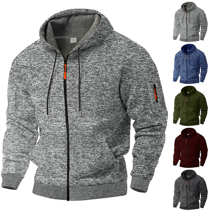 Herren nan sportliche Kapuzenjacke mit durchgehendem Reißverschluss und Ärmeltasche Echo Archiv