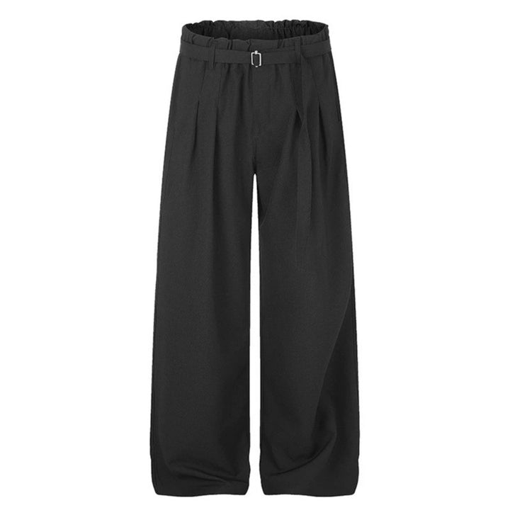 Damen Weite High‑Waist Palazzo‑Hose mit Paperbag‑Bund, Bundfalten und Bindegürtel Echoarchiv