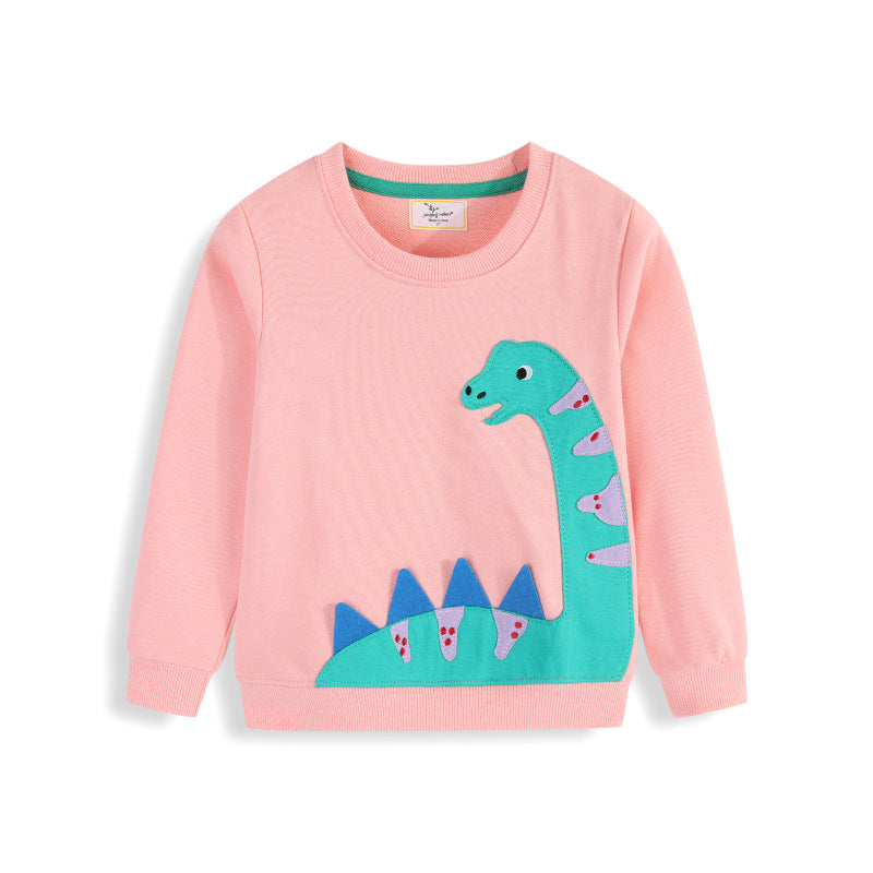 Mädchen Sweatshirt mit niedlichem Dinosaurier-Applikationsdesign Echo Archiv