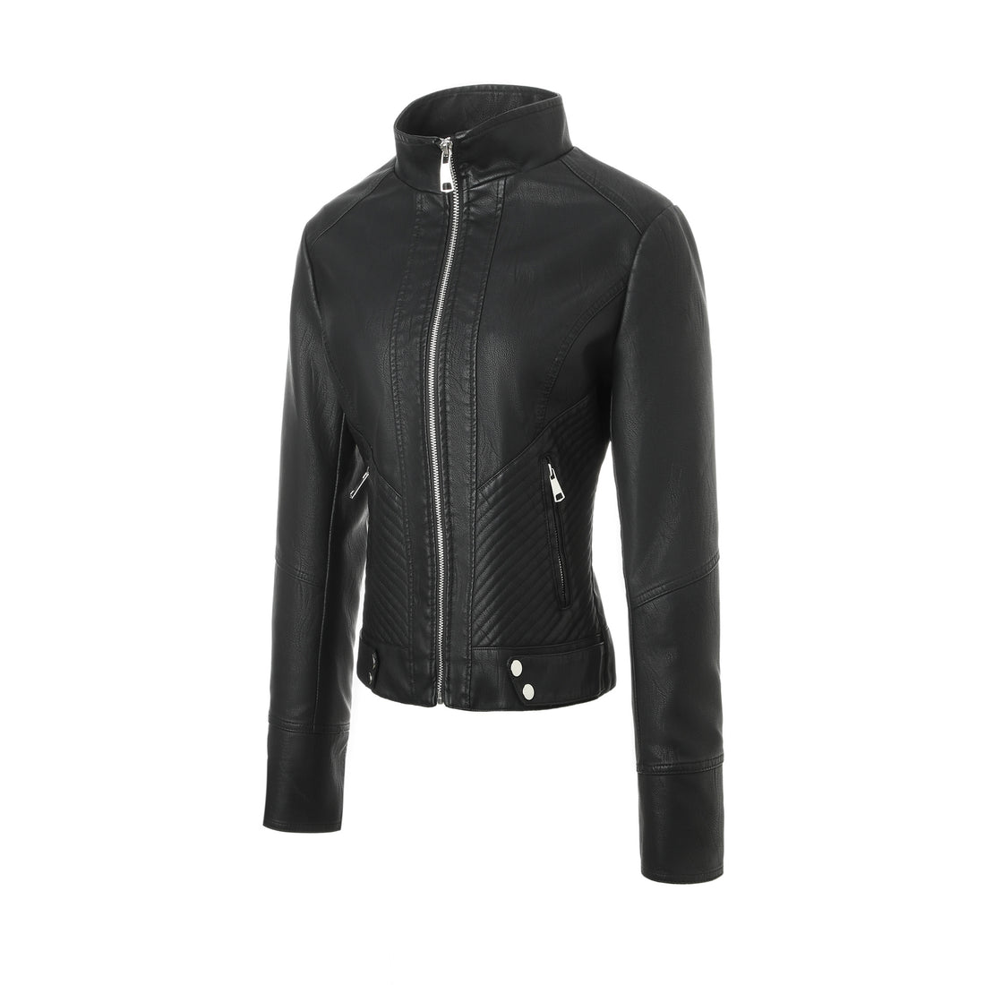 Damen Modische Bikerjacke mit ausgeprägtem Steppmuster – Célinea