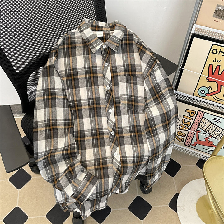 Herren kariertes Hemd mit bequemer Passform und Brusttasche Echoarchiv