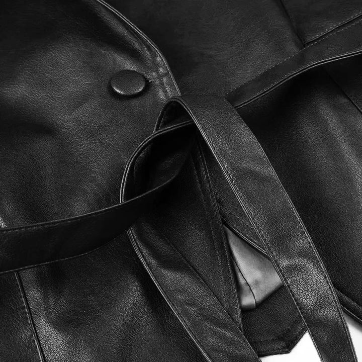 Damen Stilvolle Lederjacke mit Gürtel Echo Archiv