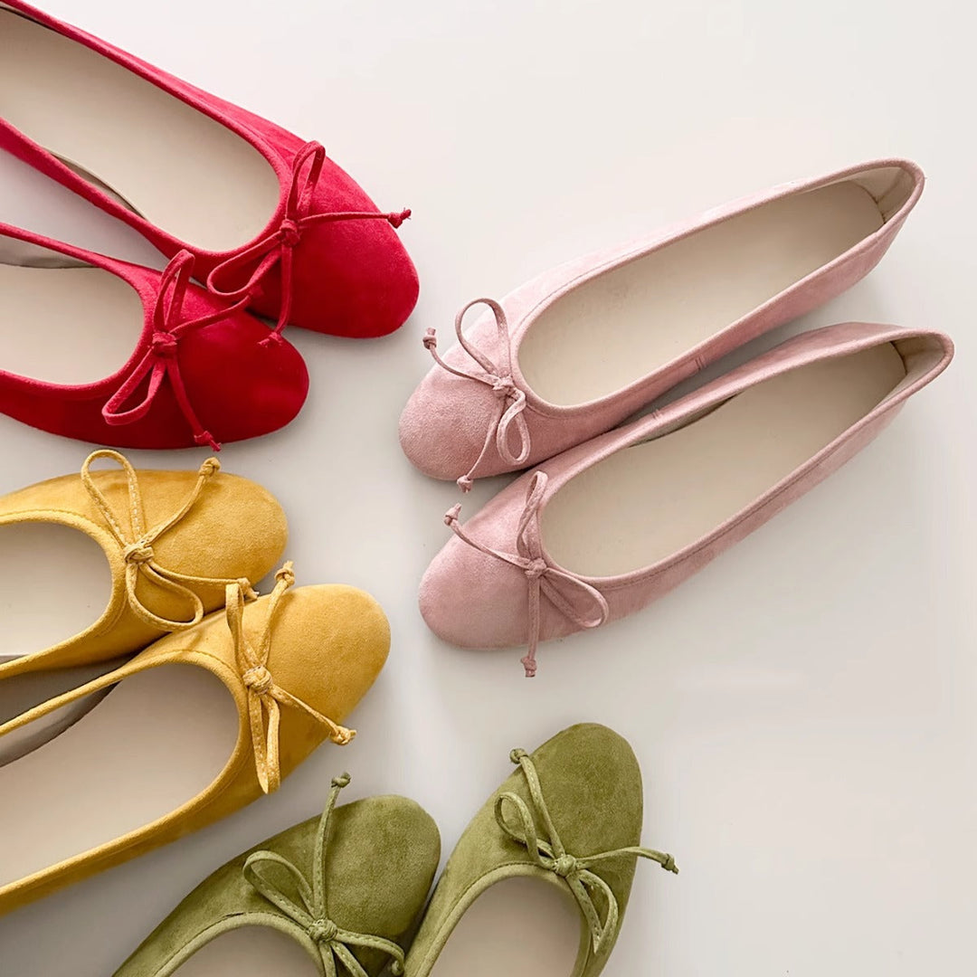 Damen Ballerinas mit zartem Schleifen-Detail und hochwertigem Wildleder Echoarchiv