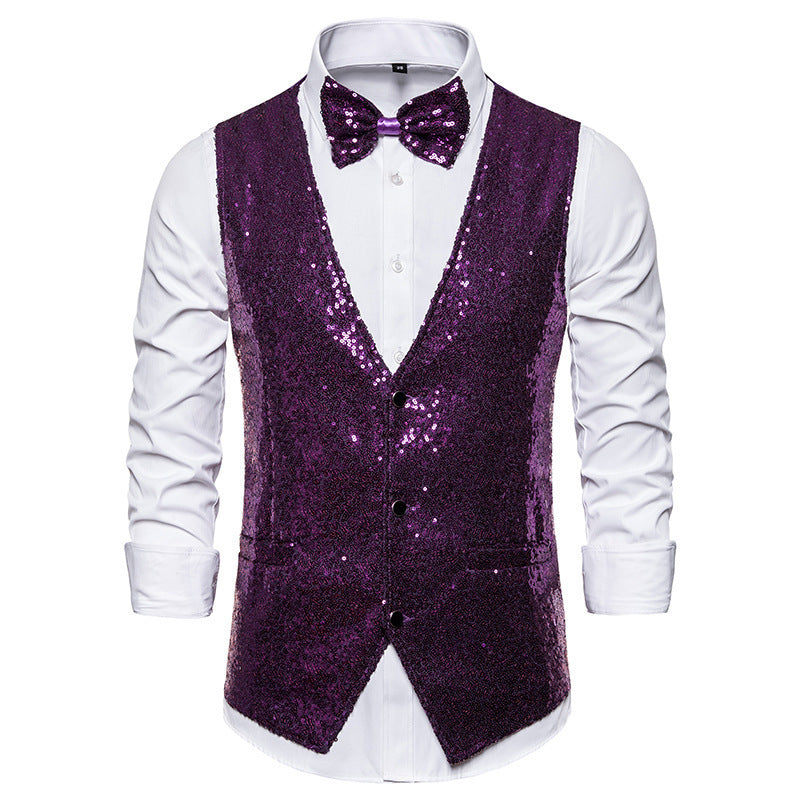 Herren Glamouröse Sequin-Weste Echoarchiv