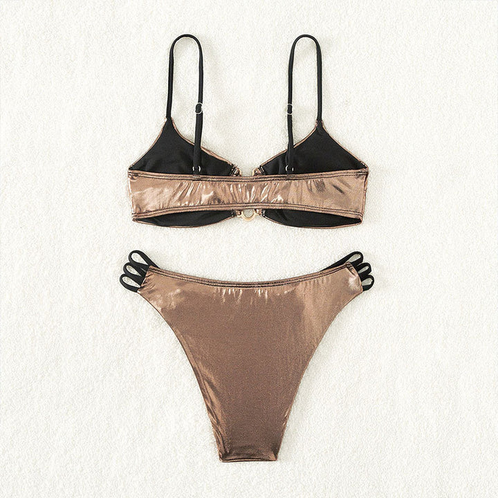 Damen Hochglänzender Bikini mit elegantem Ringdetail Echo Archiv