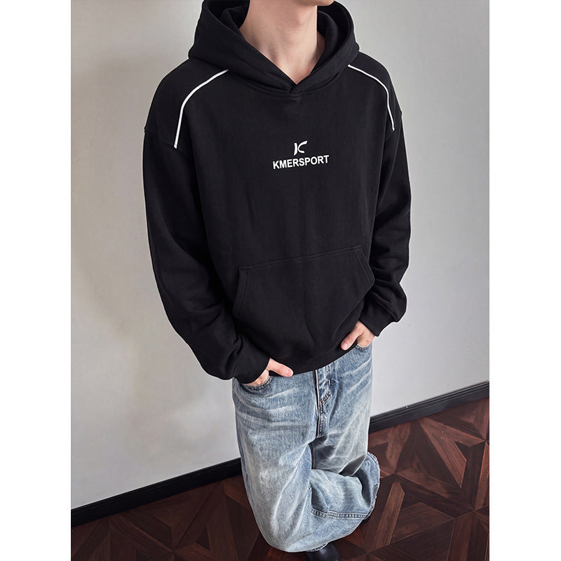 Herren Lässiger Kapuzenpullover im Sportstyle mit Kontrastpaspel und Kängurutasche Echoarchiv