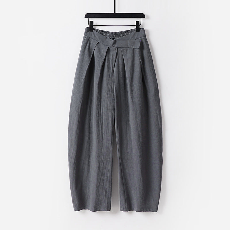 Damen Hochgeschnittene Culotte-Hose mit Bundfalten und elastischem Taillenbund Echoarchiv
