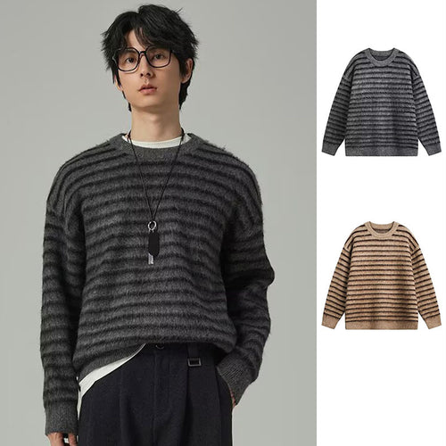 Damen Grobstrickpullover mit strukturiertem Streifenmuster Echoarchiv