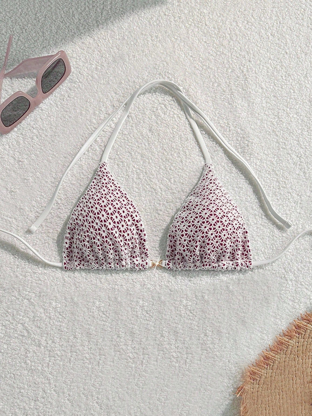 Damen Bikinihose mit seitlichen Bindebändern und floralem Muster Echo Archiv