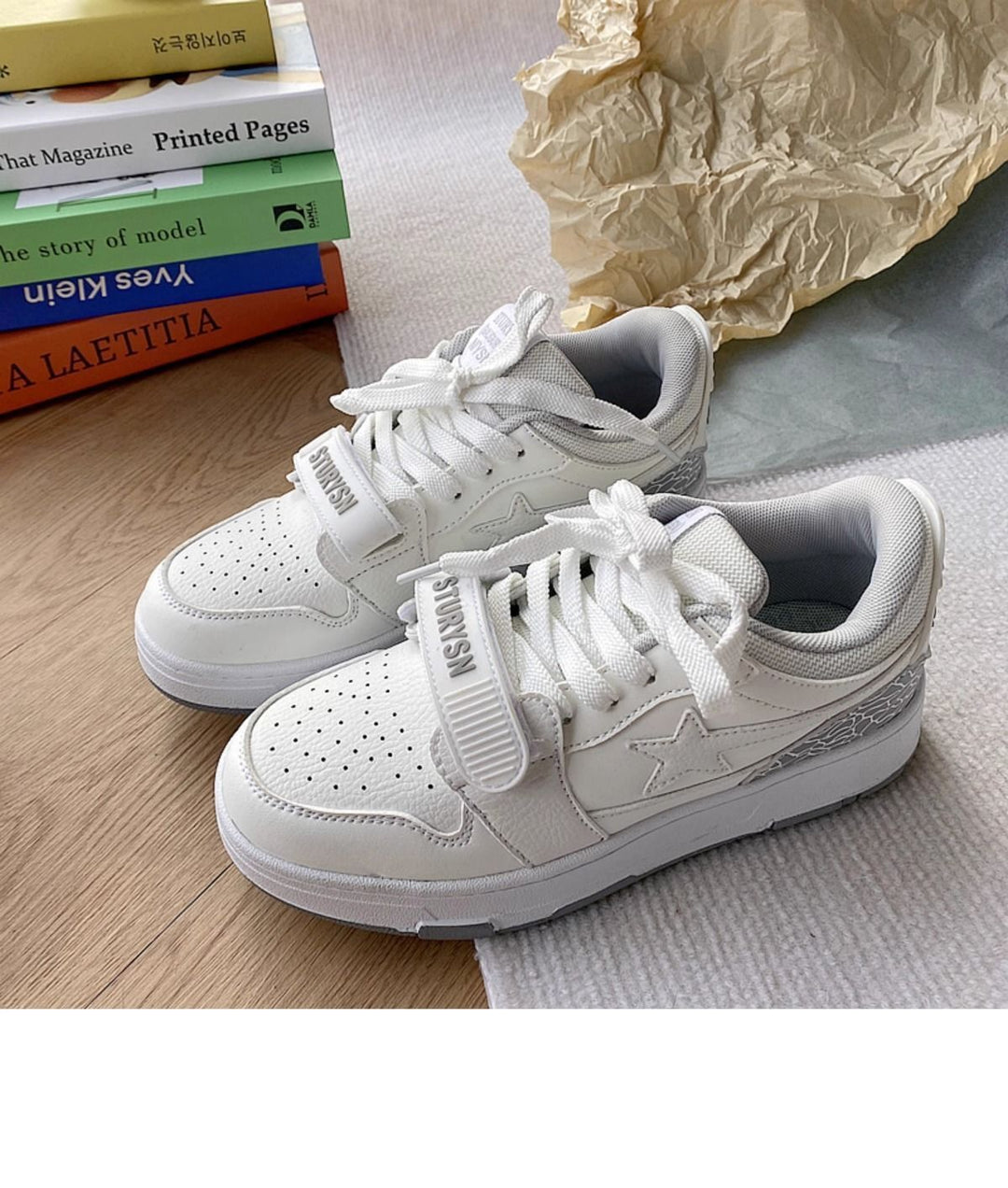 Damen Sneakers mit doppeltem Klettverschluss und atmungsaktiver Obermaterialstruktur Echo Archiv