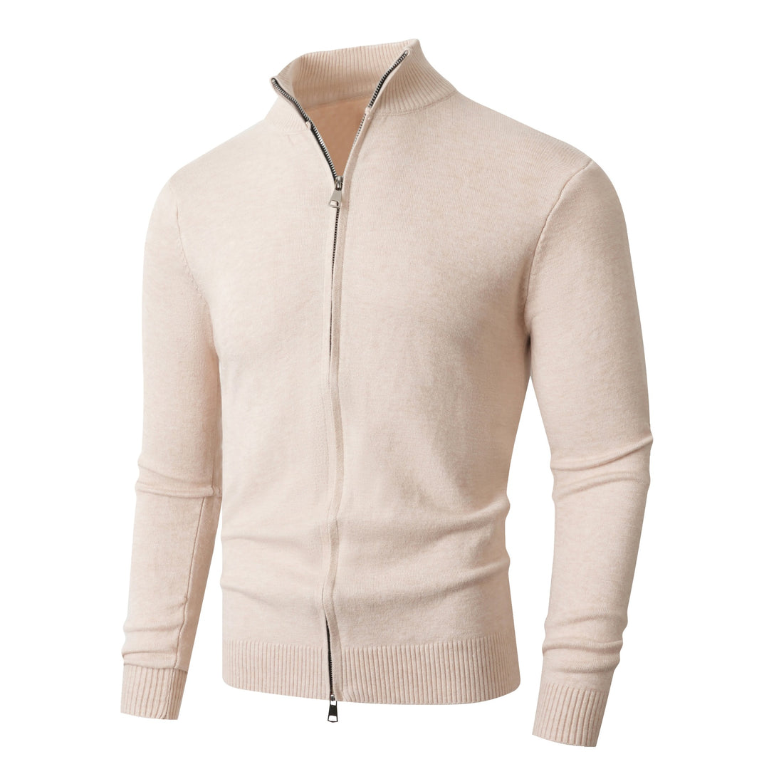 Herren Slim-Fit Feinstrick-Cardigan mit Zweifach-Reißverschluss und Stehkragen Echo Archiv
