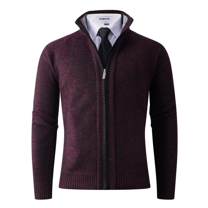 Herren stylische Strickjacke mit hohem Kragen und praktischen Taschen Echoarchiv