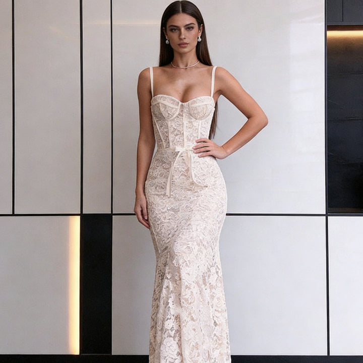 Damen Figürliches Spitzenkleid mit Korsett-Detail Echo Archiv