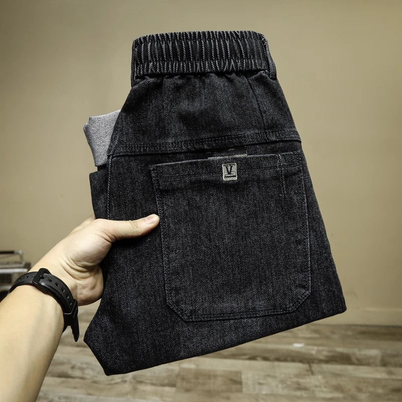 Herren Lässige Denim-Hose mit Kontrastbuchse Echoarchiv