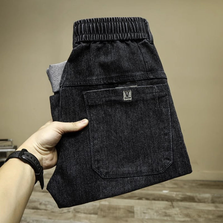 Herren Lässige Denim-Hose mit Kontrastbuchse Echoarchiv