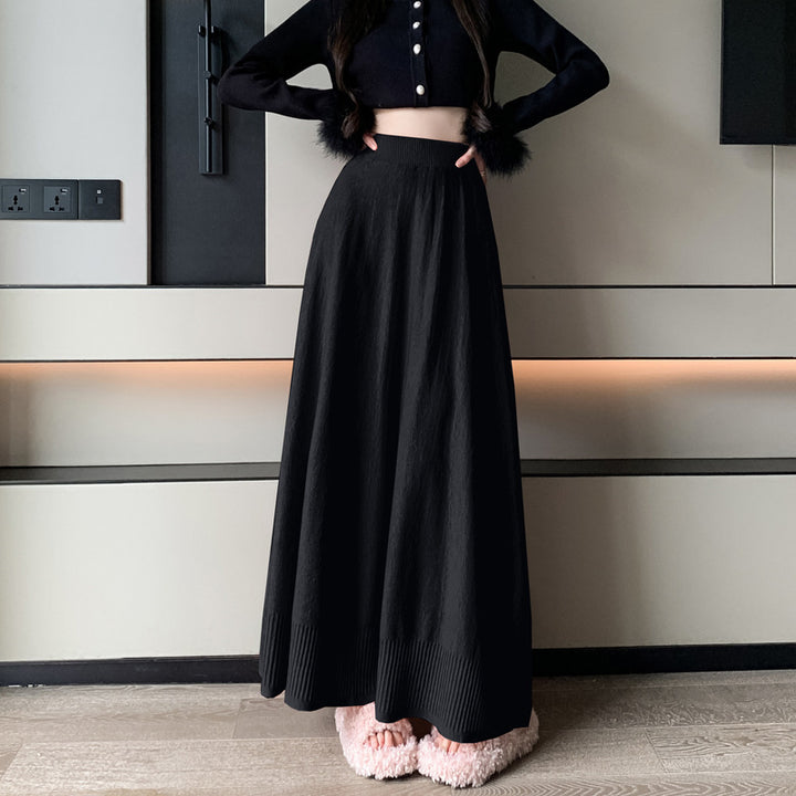 Damen Eleganter Maxirock mit Plisseefalten und elastischem Bund Echo Archiv