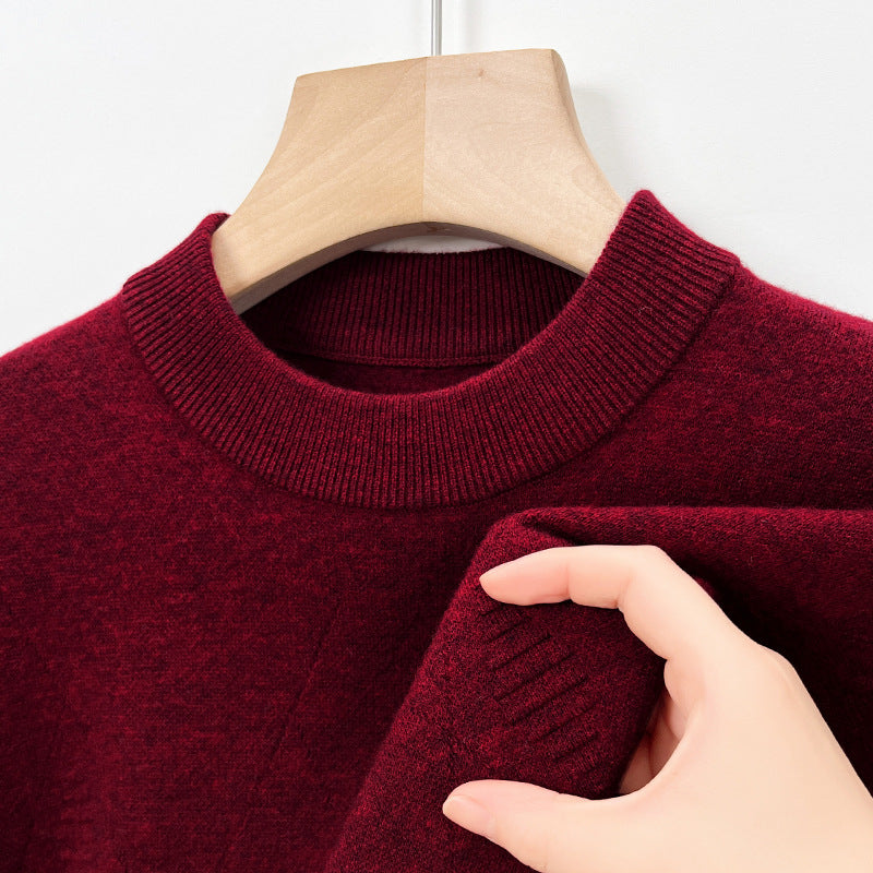 Herren feiner Rundhals-Pullover aus hochwertiger Wolle Echoarchiv