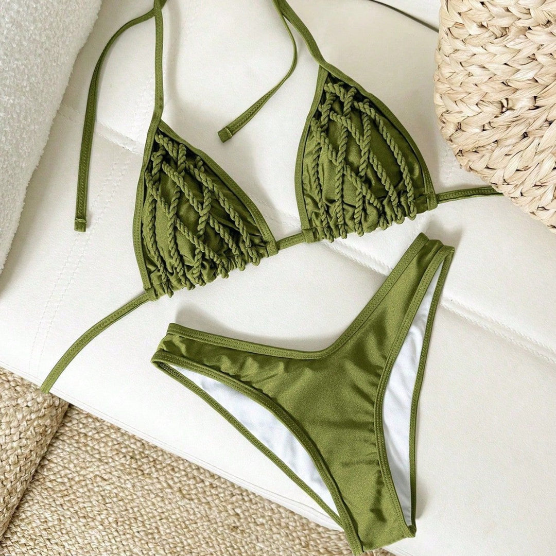 Damen geflochtener Triangel-Bikini Echo Archiv