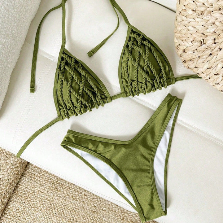 Damen geflochtener Triangel-Bikini Echo Archiv