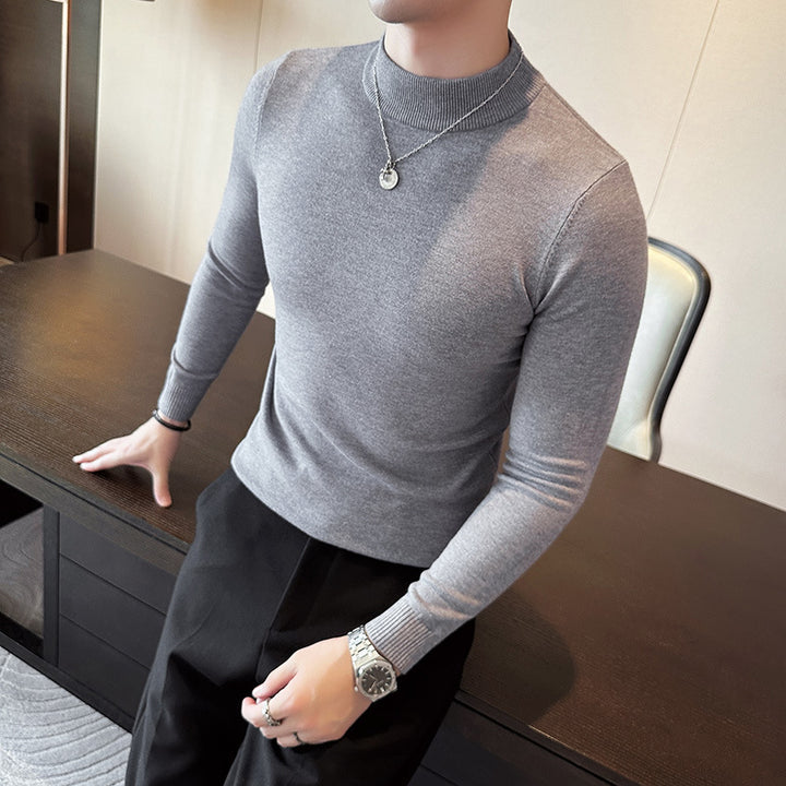 Herren modischer Pullover mit hohem Kragen und eleganter Passform Echoarchiv