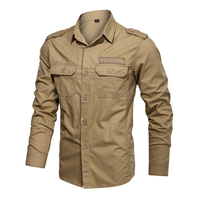 Herren nan Fieldshirt aus Baumwoll-Twill mit Schulterklappen und Klappentaschen Echo Archiv