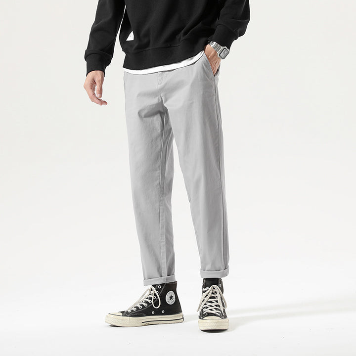 Herren lässige Chinohose mit seitlichen Taschen und elastischem Bund Echoarchiv
